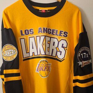 Mitchell & Ness Los Angeles Lakers All Over Print Crewneck 2.0 Light Gold - XXL